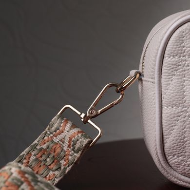 Стильная стеганая женская сумка из натуральной кожи Vintage 22611 Белый
