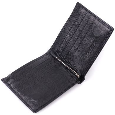 Шкіряне чоловіче портмоне із затискачем ST Leather 22481 Чорний