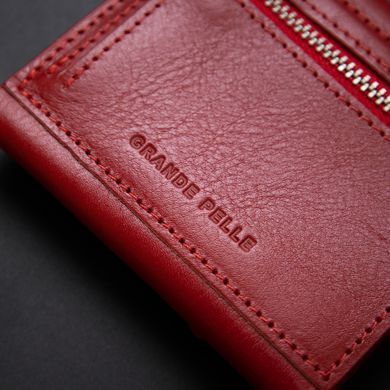 Женский кожаный кошелек GRANDE PELLE 11365 Красный