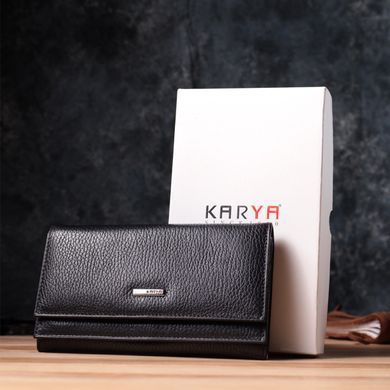 Вместительный женский кошелек из натуральной кожи KARYA 22859 Черный