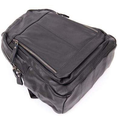 Рюкзак жіночий міський в гладку шкіру Vintage 20398 Чорний