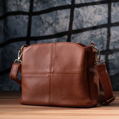 Замечательная женская сумка с твердым дном из натуральной кожи Vintage sale_15108 Рыжий