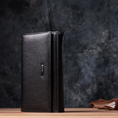 Вместительный женский кошелек из натуральной кожи KARYA 22859 Черный