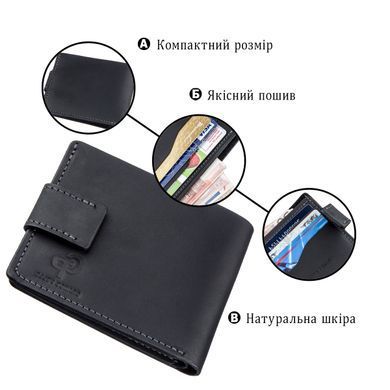 Тонке шкіряне портмоне унісекс GRANDE PELLE 11219 Чорне