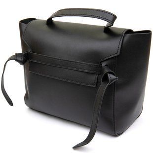 Сумка з клапаном із шкірзамінника Vintage sale_14949 Чорна