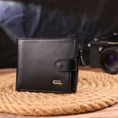 Стильний чоловічий горизонтальний гаманець із натуральної гладкої шкіри CANPELLINI 21505 Чорний
