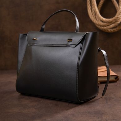 Сумка з клапаном із шкірзамінника Vintage sale_14949 Чорна