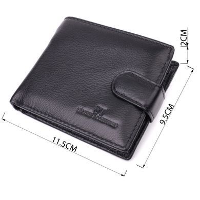 Бумажник для мужчин удобного размера из натуральной кожи ST Leather 22463 Черный