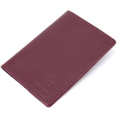 Матовая кожаная обложка на паспорт GRANDE PELLE 11482 Бордовый