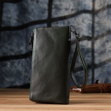 Зручний гаманець для жінок з ременем з натуральної шкіри ST Leather 23104 Зелений