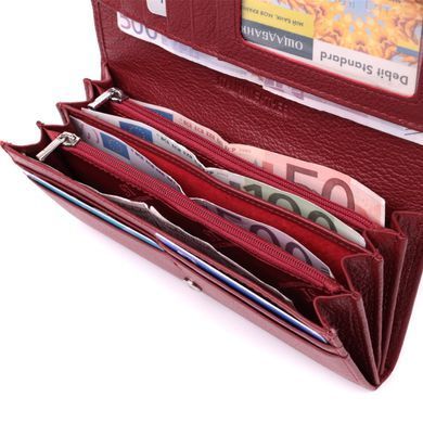 Горизонтальный женский кошелек из натуральной кожи ST Leather 22516 Бордовый