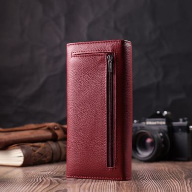 Горизонтальный женский кошелек из натуральной кожи ST Leather 22516 Бордовый