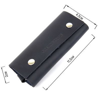 Ключница тубус кожаная на кнопках Grande Pelle 11343 Синяя
