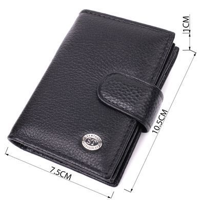 Надійна візитниця з натуральної шкіри ST Leather 22469 Чорний