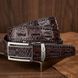 Ремінь-автомат CROCODILE LEATHER 18171 з натуральної шкіри крокодила Коричневий