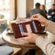 Компактный женский бумажник на кнопке ST Leather 18885 Темно-красный
