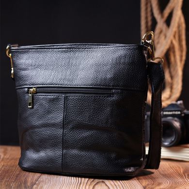 Красивая женская сумка на плечо Vintage sale_15002 кожаная Черный