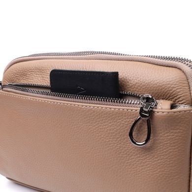Женская стильная сумка из натуральной кожи Vintage 22599 Бежевая