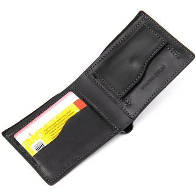 Матове шкіряне портмоне GRANDE PELLE 11457 Чорний