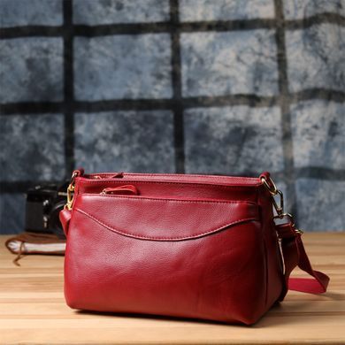 Женская сумка с твердым дном из натуральной кожи Vintage 22982 Красный