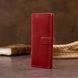 Вертикальный женский бумажник глянцевый Anet на кнопке GRANDE PELLE 11325 Красный