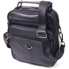 Якісна чоловіча сумка з натуральної шкіри 21278 Vintage Чорна