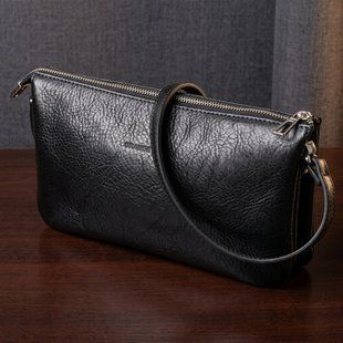 Качественный женский клатч из натуральной кожи GRANDE PELLE 11658 Черный