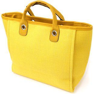 Яскрава жіноча сумка на літо з якісного текстилю Vintage sale_15135 Жовтий
