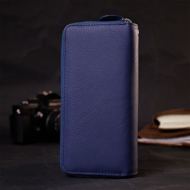 Жіночий гаманець клатч з натуральної шкіри для карток та купюр ST Leather 19431 Синій