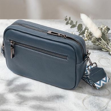 Интересная женская сумка кросс-боди из натуральной кожи Vintage 22297 Синяя