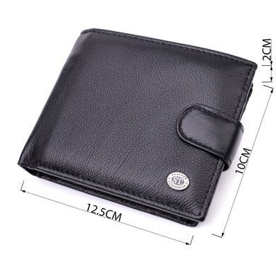 Чоловічий горизонтальний гаманець із натуральної шкіри ST Leather 22466 Чорний
