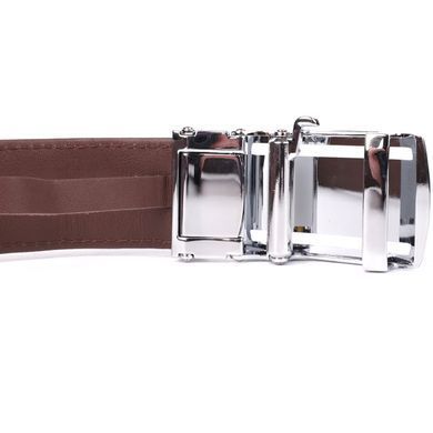 Ремень-автомат CROCODILE LEATHER 18235 из натуральной кожи крокодила (каймана) Коричневый