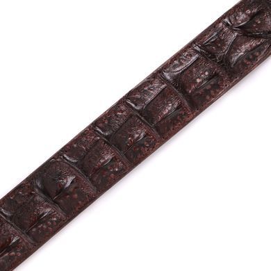 Ремень-автомат CROCODILE LEATHER 18235 из натуральной кожи крокодила (каймана) Коричневый