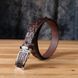 Ремень-автомат CROCODILE LEATHER 18235 из натуральной кожи крокодила (каймана) Коричневый