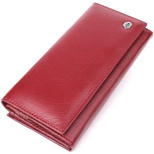 Елегантний гаманець для жінок з монетницею із натуральної шкіри ST Leather 23107 Бордовий