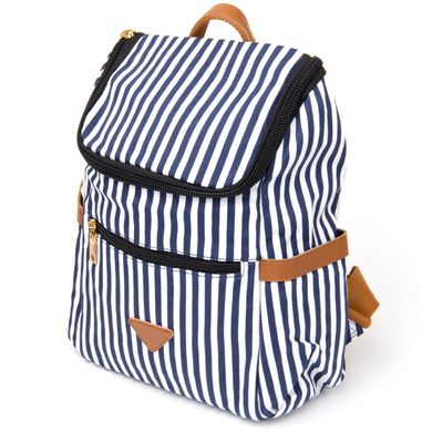 Рюкзак текстильний жіночий в смужку Vintage 20668 Білий