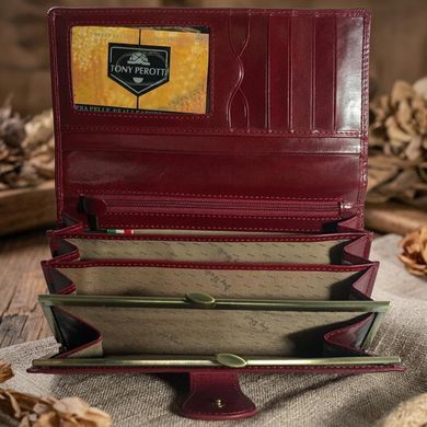 Женский кошелек Tony Perotti Натуральная кожа Accademia 1526 rosso (90682) Красный