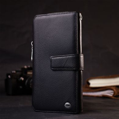 Гаманець клатч унісекс з натуральної шкіри для карток та купюр ST Leather 19432 Чорний