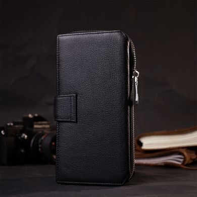 Гаманець клатч унісекс з натуральної шкіри для карток та купюр ST Leather 19432 Чорний