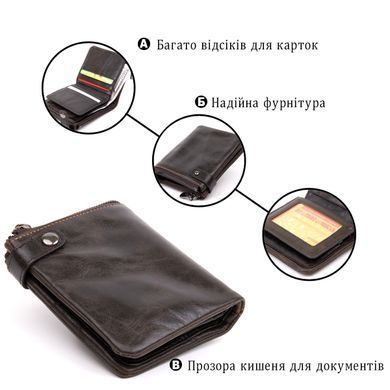Портмоне унисекс Vintage 20422 Коричневое