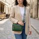 Кожаная женская сумка из стильным бегунком Vintage 22651 Зеленая