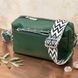 Кожаная женская сумка из стильным бегунком Vintage 22651 Зеленая