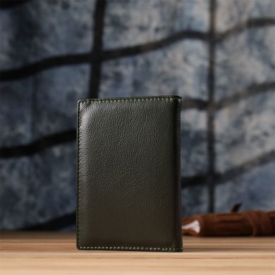 Практичная обложка на паспорт универсального формата из натуральной кожи ST Leather 23081 Зеленый