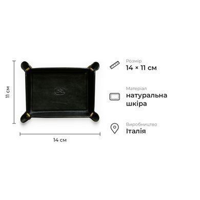 Глянцева підставка з гладкої натуральної шкіри Tony Perotti 21139_1 (1365s nero) Чорний