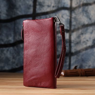 Шкіряний гаманець на три відділення ST Leather 23108 Бордовий