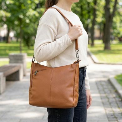 Жіноча сумка на два відділення з натуральної шкіри Vintage 23012 Коричневий