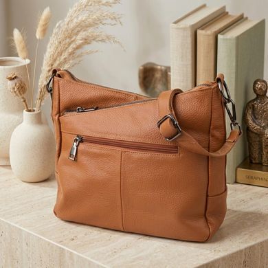 Жіноча сумка на два відділення з натуральної шкіри Vintage 23012 Коричневий