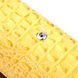 Яскравий горизонтальний гаманець із натуральної шкіри з тисненням під крокодила KARYA 21174 Жовтий