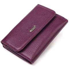 Красивий жіночий гаманець із натуральної шкіри флотар CANPELLINI 21589 Фіолетовий