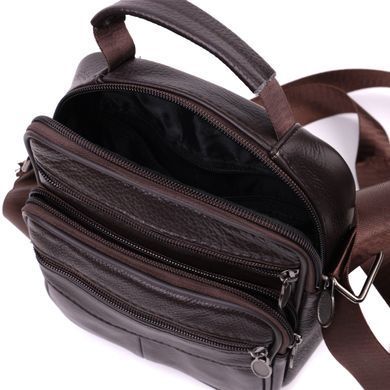Невелика сумка на плече з натуральної шкіри Vintage sale_15055 Коричневий
